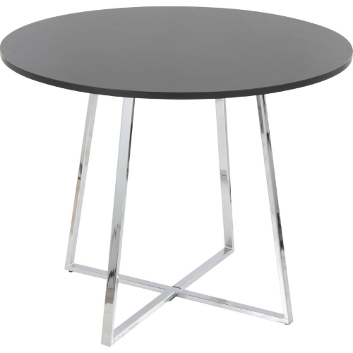 Cosmo Canary Dining Table in Chrome & Black MDF
